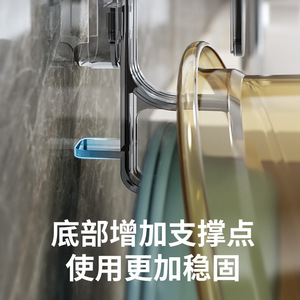 Support mural à ventouse pour lavabo, design rectangulaire minimaliste pour étagères de salle de bain - Product Image 2