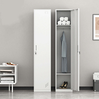 Armoire de rangement en acier ventilée, autoportante, design respirant pour chambre d'appartement, solution de rangement de vêtements sans odeur