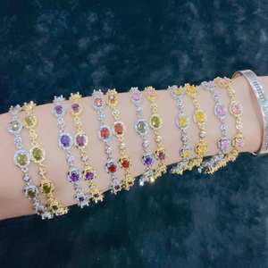 CH-JDT0626 Pulsera Bonita de Alta Calidad con Diseño Colorido de Cocotero/Cereza/Hongo con Baño de Oro/Plata sobre Cobre Ajustable - Product Image 2