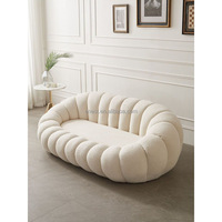 Fauteuil pivotant moderne en velours blanc, nouveau design, pouf citrouille, ensemble de meubles de salon pour hôtels