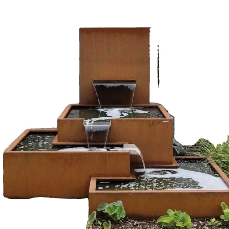 Dynamic Hydro Jet Fountain Corten Steel