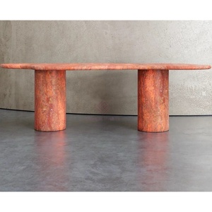 <span class=keywords><strong>Tavolo</strong></span> da pranzo ovale <span class=keywords><strong>Vintage</strong></span> minimalista Verde Alpi <span class=keywords><strong>rosso</strong></span> Beige travertino con cornice ovale <span class=keywords><strong>tavolo</strong></span> centrale per soggiorno elegante - Product Image 3