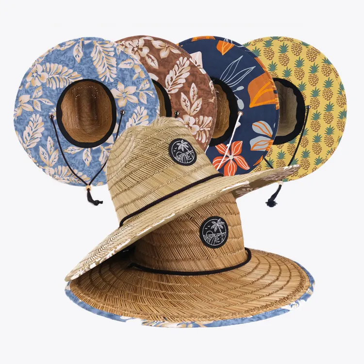 Unisex Sun-proof Fishing Straw Sun Hats High Quality Designer Summer Spring Sunproof Lifeguard Wide Brim Straw Beach Hat