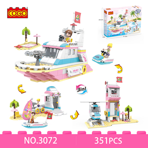 COGO 3072 neue Schiffs jacht Bausteine 1 bis <span class=keywords><strong>3</strong></span> Kreative DIY Mädchen Serie Mädchen Spielzeug für Blöcke Modell Bau spielzeug - Product Image 2