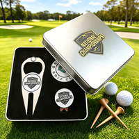 Coffret Cadeau Personnalisé de Golf – Marqueur de Balle et Outil de Réparation de Divots sur Mesure – Jeton de Poker Sportif en Gros