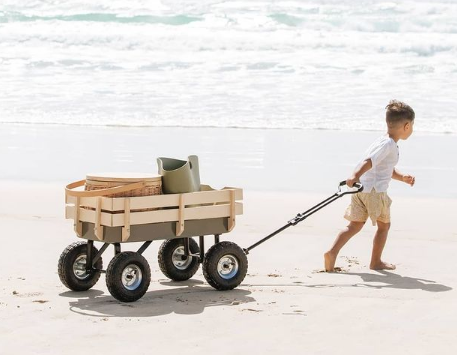 Четырехколесный роликовый контейнер, деревянный контейнер для хранения груза, для пляжа, сада, двора, деревянный пикап