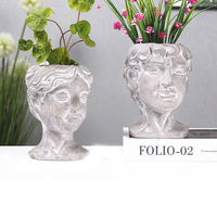 Pots en ciment faits à la main, design moderne, finition sculptée à la main, vente en gros pour jardin, maison et bureau
