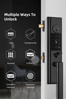 Cerradura Antirrobo Exquisita, Estándar Americano, para Puerta de Aluminio, Alta Seguridad, Mecánica, con Conectividad a la Aplicación Tuya y la Nube
