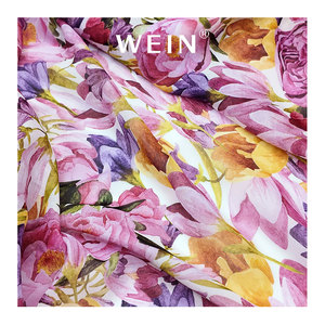 WI-R4 Hochwertiger Anpassbarer Muster-Digitaldruck-Stoff Organza-Stoff Bunter Ölgemälde-Stil für Damenkleider - Product Image 6