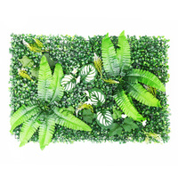 Panneau mural végétal artificiel durable de type herbe résistante pour plantation intérieure printanière, motif Scarabée Bouddha
