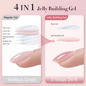 Gel de construction transparent teinté 4 en 1 Nude Builder Base Gel Ice, vernis à ongles UV LED, base coat pour salon de manucure - Product Image 4