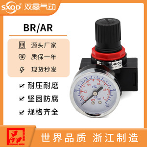 SXQD วาล์วลดแรงดัน 1/4 นิ้ว ควบคุมแก๊สพร้อมเกจวัด AR2000BR2000BR3000BR4000 - Product Image 5