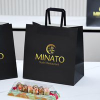 Großhandel Custom Logo Kraft Papiertüten Fast Food Takeaway Verpackung für Burger Pizza Sushi für Restaurant Lieferung