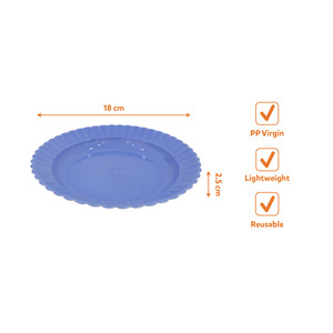 Eco Friendly PP <b>Plastic</b> Reusable Plate Dish Scalloped Edge Food Grade Virgin Material BPA Free Durable Modern Design Party Multi - Product Image 2