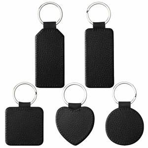 <b>Custom</b> Shape Festival Promotion Gifts Keyring Wholesale Sublimation White Blank Pu Leather Hanging Ornament Decoration <b>Keychain</b> - Product Image 3