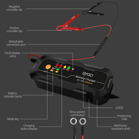 Chargeur de batterie à charge rapide 12V 5Amp, entièrement intelligent et automatique pour voiture, moto, scooter, batterie au lithium