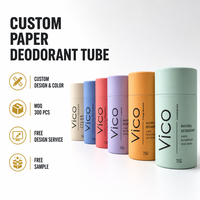 Stick déodorant rechargeable ovale personnalisé de 2 oz, biodégradable, emballage en papier écologique, blanc, huile essentielle en vrac
