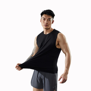 Camicia senza maniche traspirante <span class=keywords><strong>con</strong></span> ricamo <span class=keywords><strong>con</strong></span> logo personalizzato in Spandex <span class=keywords><strong>da</strong></span> palestra canottiere traspiranti <span class=keywords><strong>da</strong></span> <span class=keywords><strong>uomo</strong></span> - Product Image 3