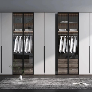 Balom Tùy Chỉnh Hiện Đại Đơn Giản Cloakroom Đồ Nội Thất Trượt Cửa Kính Tủ Bảng Điều Khiển Bằng Gỗ Thân Thiện Với Môi Chất Liệu Với Gương - Product Image 2