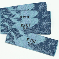 Coudre sur des étiquettes tissées textiles jacquard de luxe pliées à haute densité avec logo de nom privé personnalisé pour vêtements