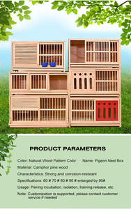 <span class=keywords><strong>Nichoir</strong></span> de luxe en bois massif avec fermeture à bouton en fer et cage à motifs d'animaux pour l'élevage de pigeons et d'oiseaux. - Product Image 5