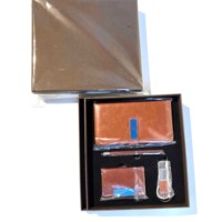 Nuevas ideas de productos 2024 Promoción Impresión personalizada Premium Pu Funda de cuero Cuaderno A5 Diario Bloc de notas Juego de regalo