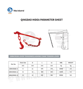 <span class=keywords><strong>Tendeur</strong></span> de chaîne à levier HIDEA pour chaînes de 9 mm à 13 mm, en acier au carbone, pour le contrôle du fret - Product Image 2