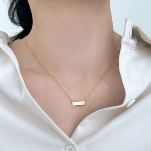 Dylam Minimalist Elegance Design S925 Silver Link <b>Chain</b> 5A Zirconia Rectangle Bar-shape Pendant Necklace Necklaces Jewel - Product Image 3