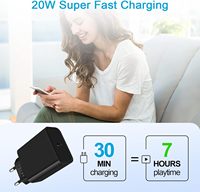 Adaptor Daya USB C PD 20W Port Tunggal untuk iPhone iPad MacBook Pro/Air Samsung Galaxy OPP Vivo Xiaomi Pengisi Daya Dinding USB C 20W
