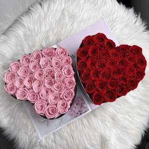 Cadeaux de la fête des mères Lovebay, roses infinies en gros, fleurs éternelles, 30 roses, roses réelles conservées, fleurs éternelles dans une boîte en forme de cœur - Product Image 1