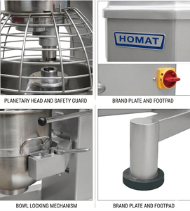 HM-40L Batteur Planétaire Professionnel 40L 10 Vitesses pour Boulangerie, Mélangeur Multifonction Premium pour Œufs et Pains - Product Image 3