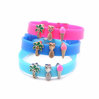 Bracelet multicolore réglable en Silicone écologique de 8mm, bricolage, lettres, bijoux, petits accessoires de Bracelet