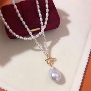 Collier en perles d'eau douce de style européen et américain Zhizhen, grosse chaîne de pull, style unique, personnalité de niche, sans collision - Product Image 4