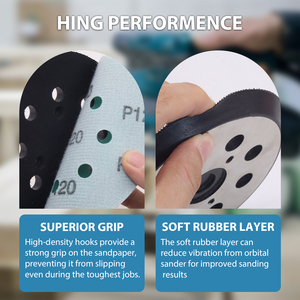 Plaquettes de ponçage de remplacement 5 pouces 8 trous à fixation auto-agrippante pour ponçage orbital en métal compatibles avec BO5010 BO5030K - Product Image 4