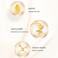 Vente en gros de maquillage sous marque privée, huile hydratante imperméable, contrôle, fond de teint liquide 40ml, couverture complète pour peau grasse et sèche
