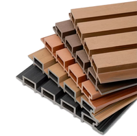 Panneau mural décoratif WPC rainuré 3D, grain de bois poli, imperméable, ignifuge, pour intérieur, maison, bureau