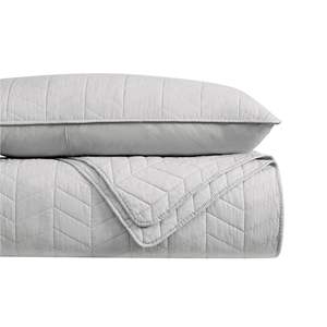 طقم لحاف قطني أمريكي الطراز صديق للبيئة بلون موحد مغسول 3 قطع مع حشوة بوليستر لحجم السرير الكبير والكبير جداً - Product Image 5