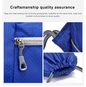 Mochila de Gimnasio con Logotipo Personalizado del Proveedor, Bolsa de Poliéster Resistente al Agua con Cordón, Estilo Plegable y Patrón de Letras - Product Image 3