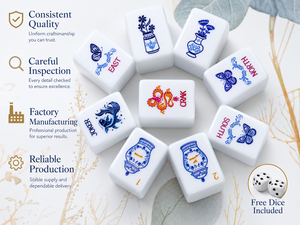 Jeu de Mahjong Personnalisé Bleu et Blanc 160 Tuiles Art Poisson Koi Acrylique Lucite OEM ODM Marque Privée NMJL Règles Professionnelles - Product Image 3