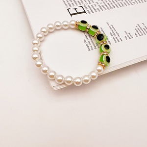 Turkish Evil Eye <b>Bracelet</b> Baroque Pearl Handmade Vintage Accessories Gift Imitation Pearl Bezel Setting Yiwu Origin - Product Image 3