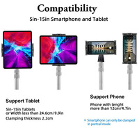Adaptateur de montage pour trépied de smartphone avec vis 1/4 pouce et clip de fixation pour griffe porte-accessoire, flexible et réglable pour tablette/téléphone portable