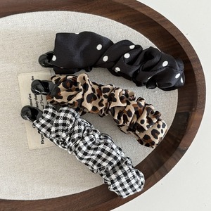 Nouvelle pince à cheveux banane en tissu léopard coréen vintage français pour femmes, accessoires de bijoux rétro faits à la main, épingles à cheveux froissées - Product Image 3