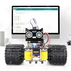 EParthub Arduino compatibile Smart Tank Car Robot con tracciamento della linea Bluetooth e U-Bot Tracked Chassis V2.0 kit