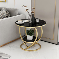 Tables d'appoint modernes Table ronde ronde en pierre frittée Mobilier de salon doré Nouveau design Table console basse