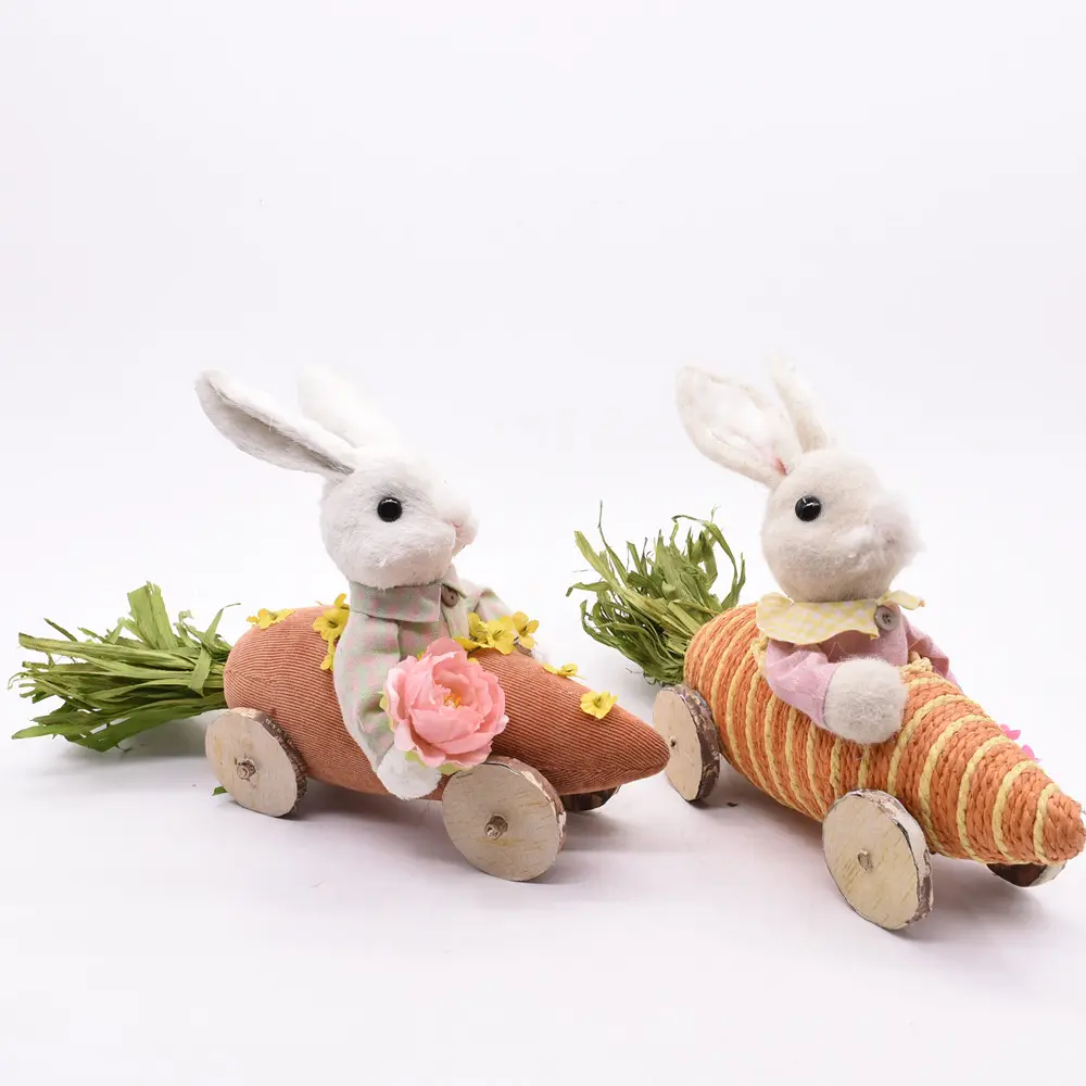 GY BSCI Natural Straw Standing Rabbit Easter Straw Rabbit Bunny Decoration Outdoor Straw Rabbit