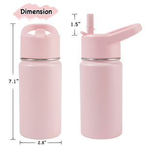 Bouteille d'eau isotherme en acier inoxydable sans BPA pour enfants, maintien au chaud 12h et au froid 24h, avec couvercle à paille et poignée, pour l'école - Product Image 6