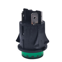 Interruptor de Botón Pulsador Redondo de 25 mm, 16A250VAC T105 RL5-121, Encendido/Apagado, Bloqueo Automático, Luz Verde, con Tapa de PVC, Impermeable