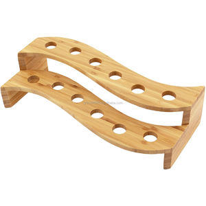 2026 outils de support de crème glacée en bambou naturel S Wave support Tamaki d'affichage de cône alimentaire à plusieurs niveaux peut contenir jusqu'à 12 cônes - Product Image 3