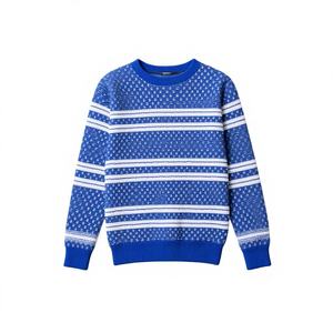 Tissu en dentelle crochetée brodée bleu et blanc de qualité supérieure, léger et respirant, pour vêtements de filles/femmes - Product Image 1