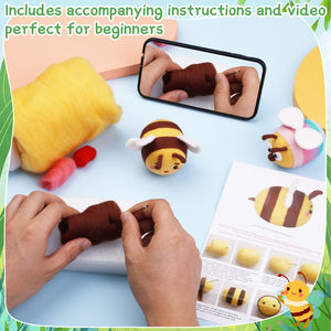 ชุดอุปกรณ์ทำเฟลต์ไหมพรมรูปผึ้งน่ารัก ชุดงานฝีมือทำเฟลต์ ทำสัตว์จากไหมพรม ทำมือ - Product Image 3